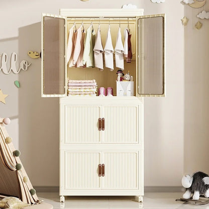 Stackable 3-Level Portable Plastic Wardrobe