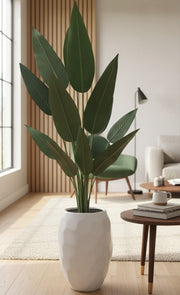 170cm artificial Bird of Paradise plant in a fiberglass vase with pebbles