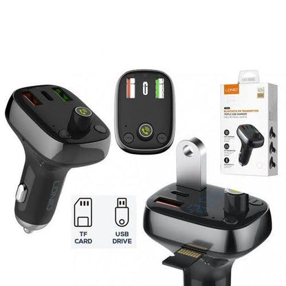 Car Bluetooth FM Transmitter with Triple USB Car Charger