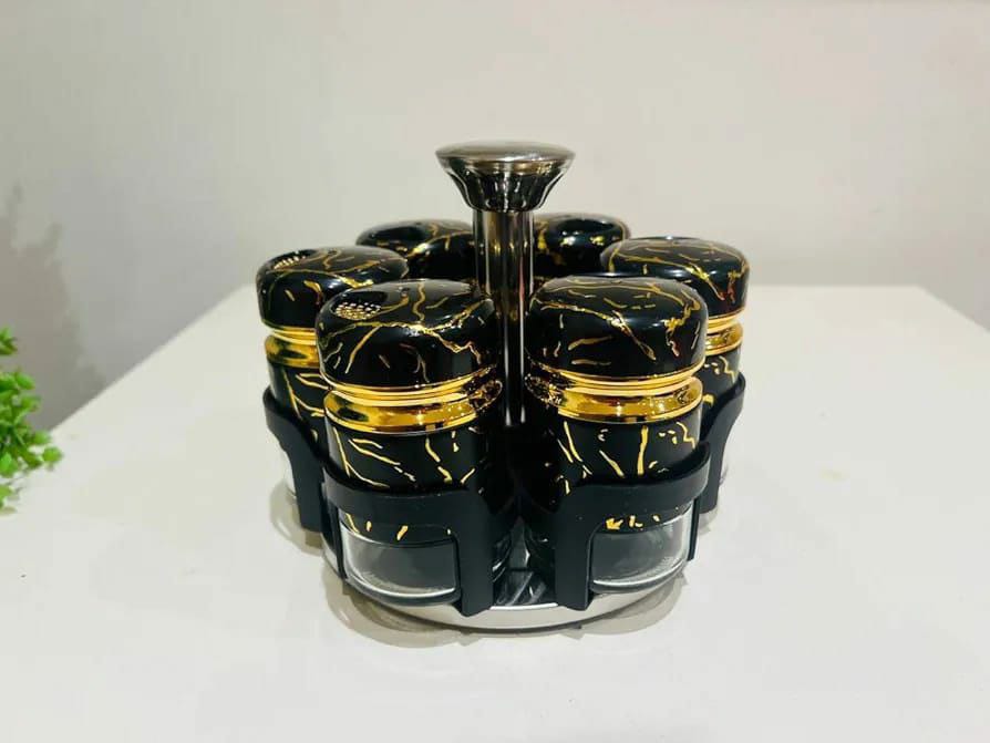 7Pcs Marble Spice Jars Set