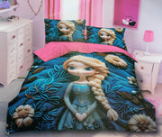 Cartoon themed 4x6 duvet cover set with one bedsheet and two pillowcases