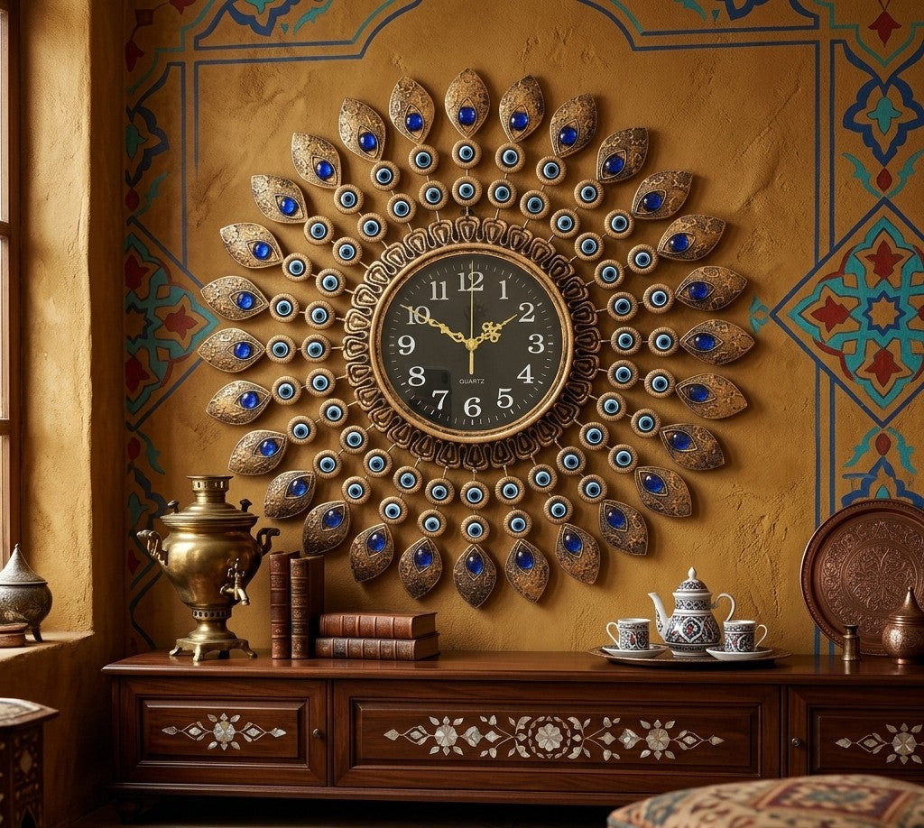 Gold Vintage Wall Clock – 70×70 cm