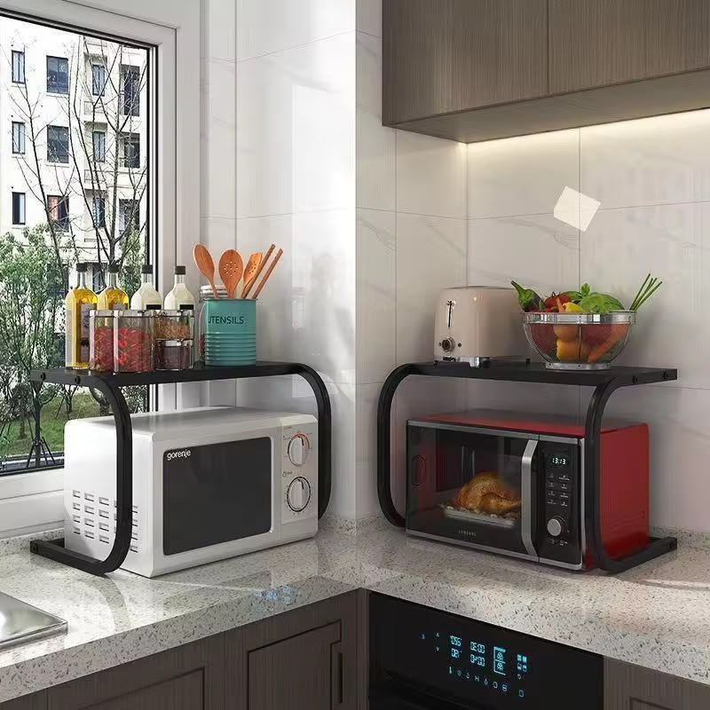 1 Tier Metallic Microwave Organizer Stand