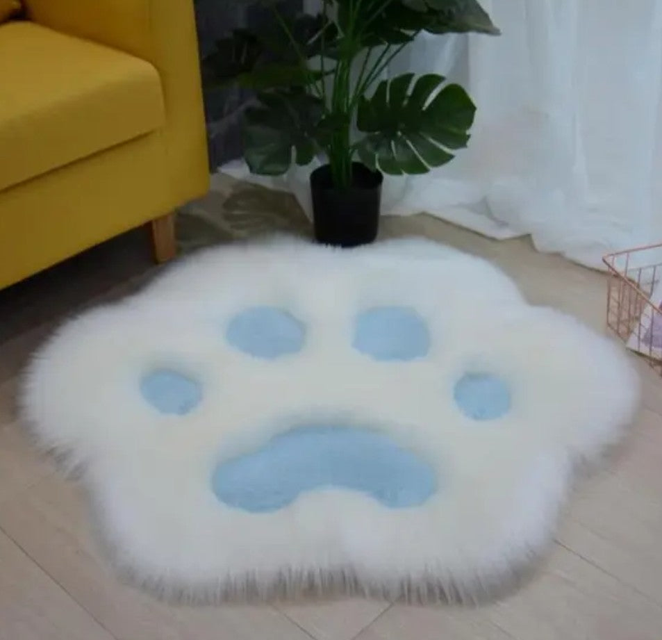 Cute Cat Paw Pattern Soft Plush Carpet