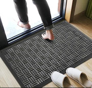 Non-slip rubber doormat 46×76 cm in grey and brown for entrance use