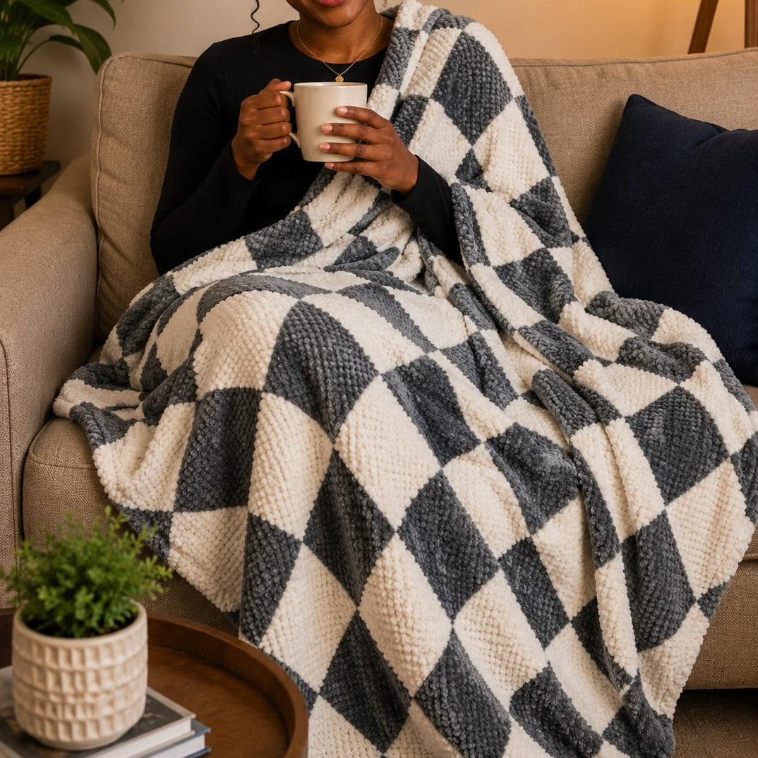 Textured Fleece Blanket 200 × 230 cm
