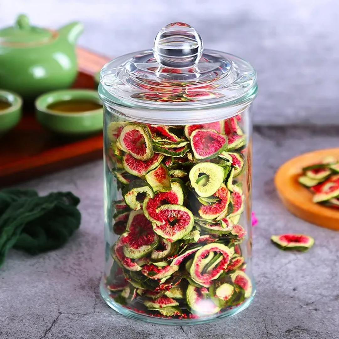 Cylindrical Glass Storage Jar