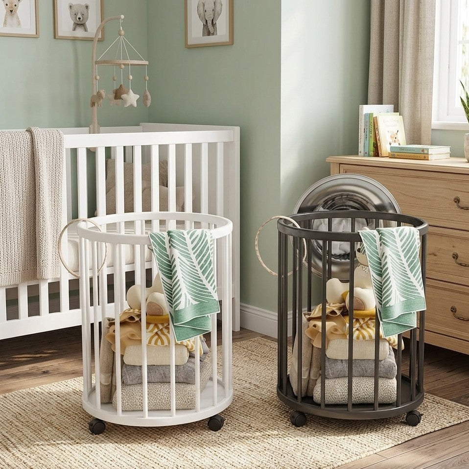 Multifunctional Dirty Clothes Storage Basket with Metal Frame