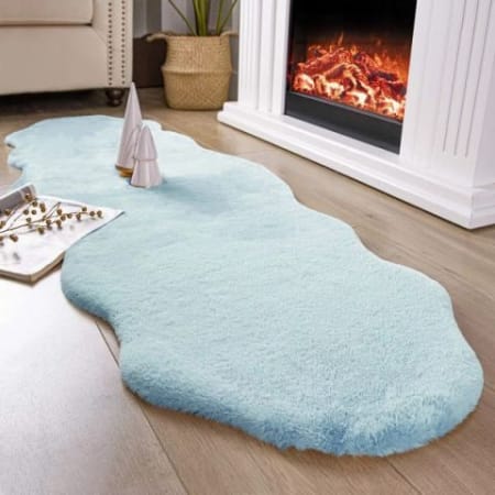 Soft Rabbit Fur Carpet Irregular Shape
