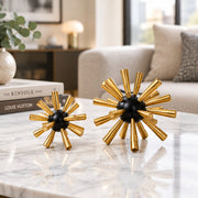 Gold and black metal thorn ball sea urchin tabletop decorative sculpture – available in Nairobi, Kenya