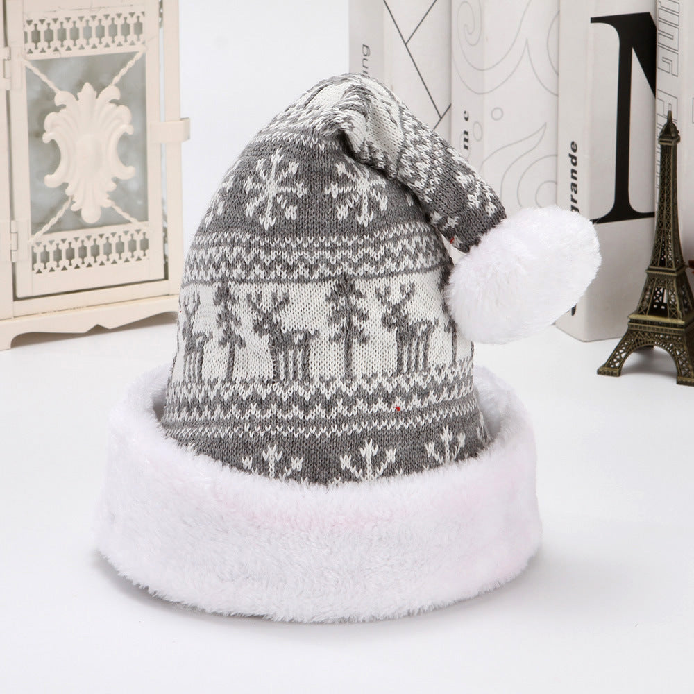 Deer Knitted Wool Plush Christmas Hat
