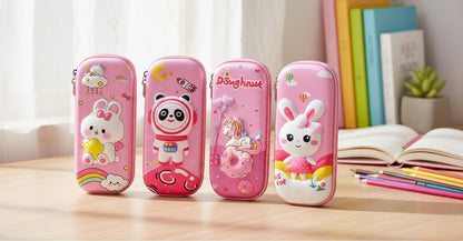 3D cartoon pencil pouch with squeeze and fidget bubble design