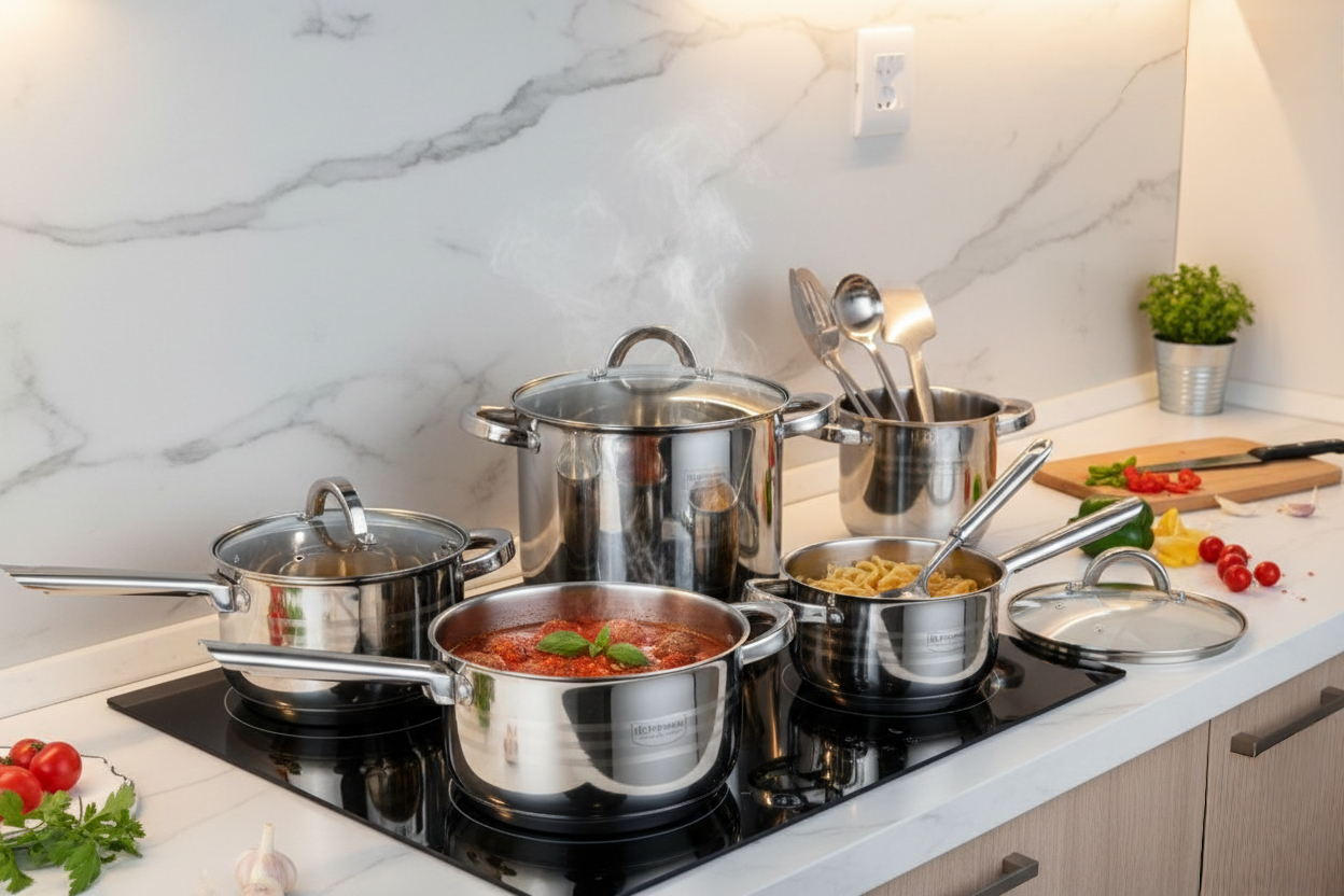 12-Piece Stainless Steel Cookware Set