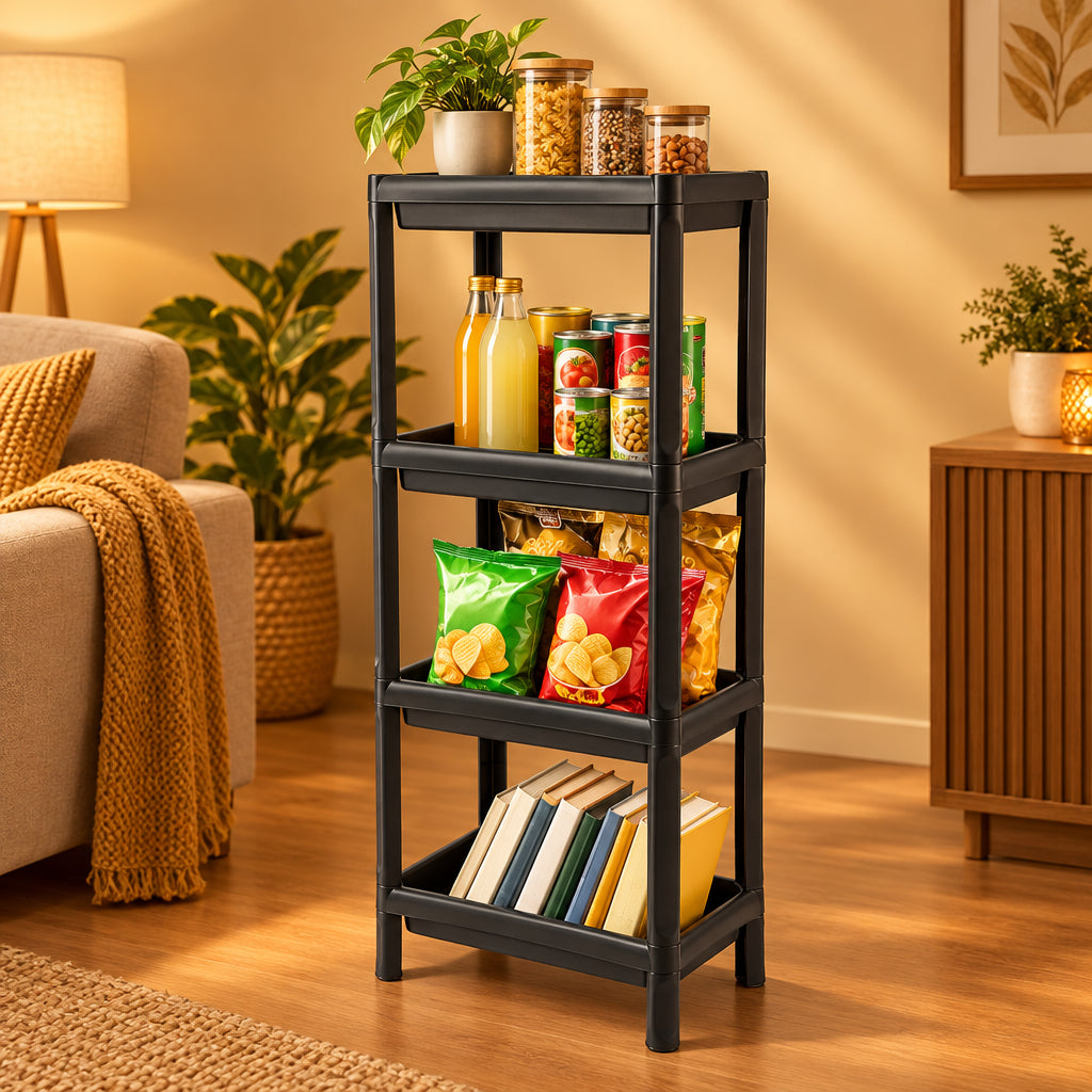 4 tier heavy PP storage rack with movable wheels - available in Nairobi, Kenya