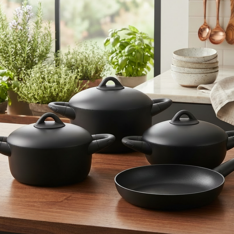 9Pc Forged Aluminium Ceramic Cookware Set