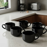 6pcs Black Ceramic Mugs Set
