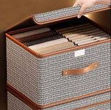 Foldable Fabric Storage Box With Flip Lid