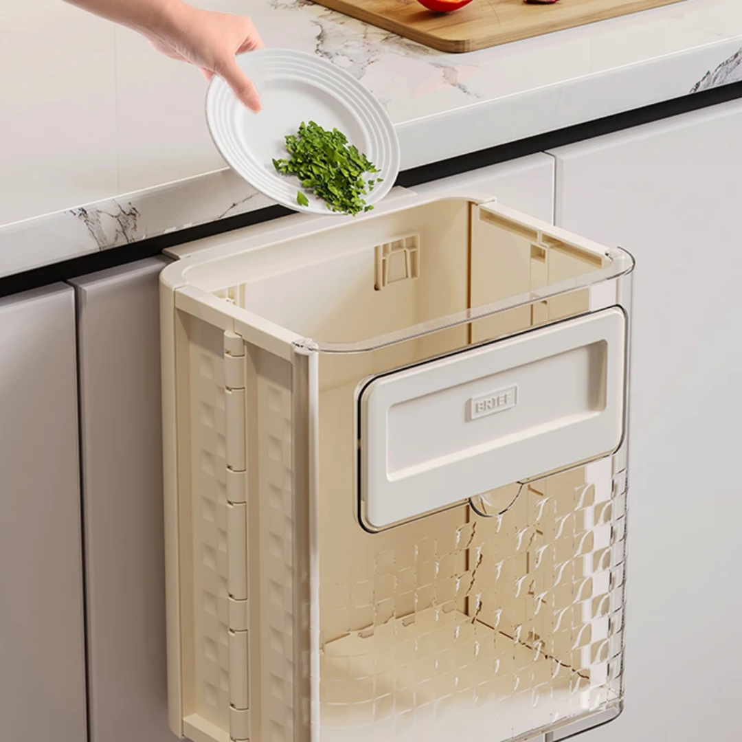 10L Wall-Mounted Folding Rubbish Bin