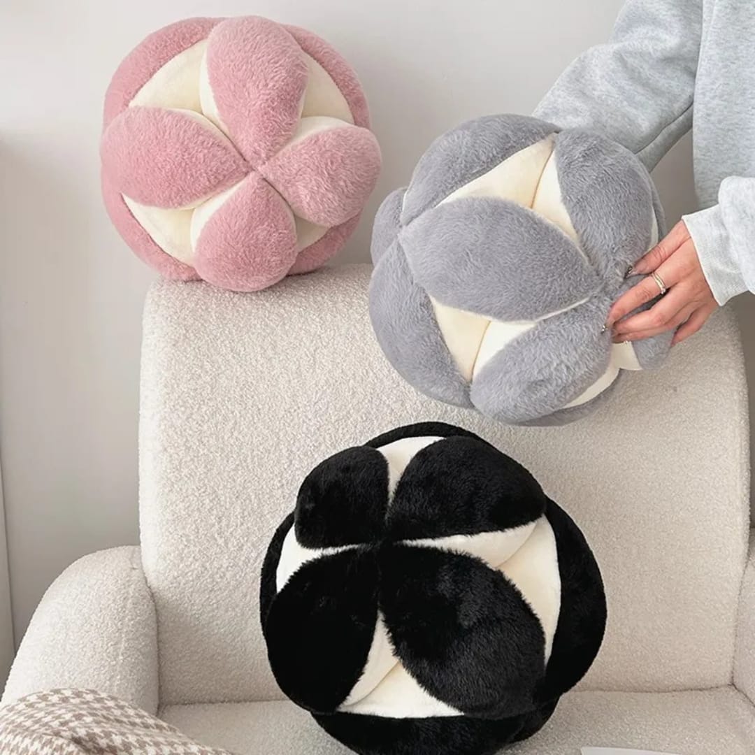 30 cm hydrangea rabbit fur throw pillow for living room and bedroom decoration.