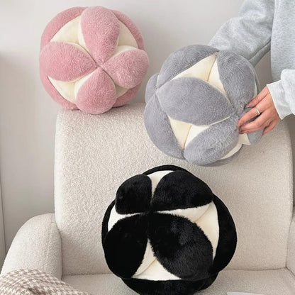 30 cm hydrangea rabbit fur throw pillow for living room and bedroom decoration.