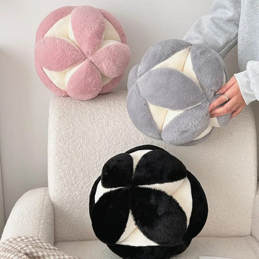 30 cm hydrangea rabbit fur throw pillow for living room and bedroom decoration.