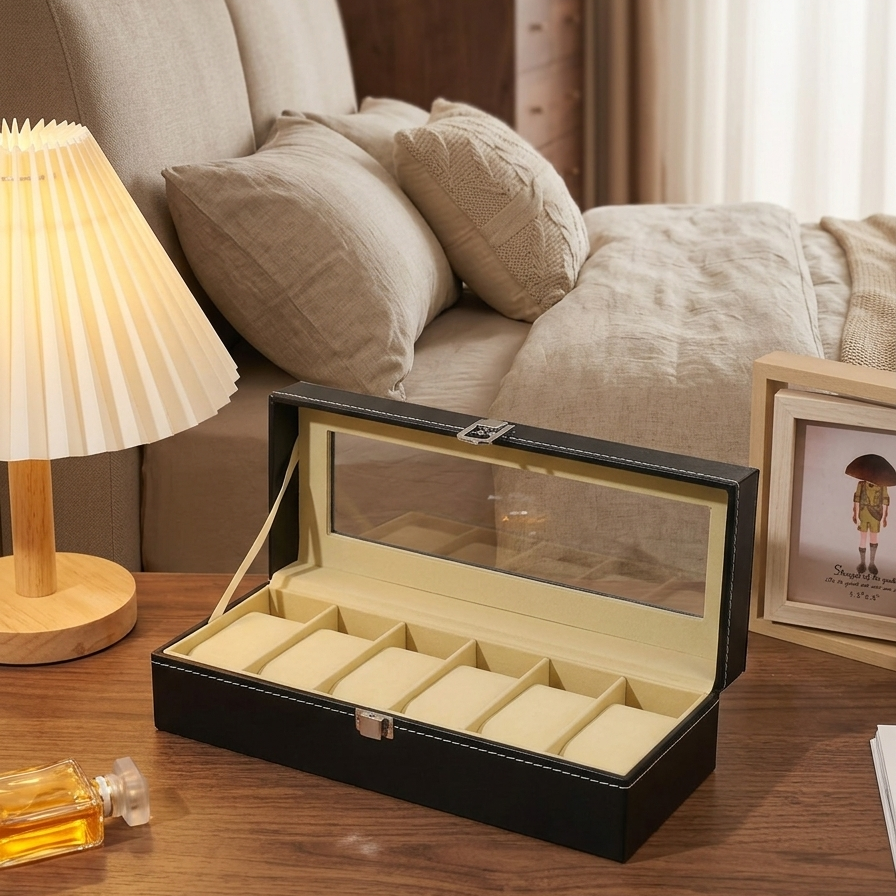 6 Slot Watch Organizer Storage Box