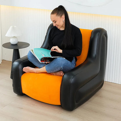 Inflatable 1-Seater Sofa With Armrests And Free Pump