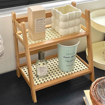 Wooden 2-Tier Desktop Organizer