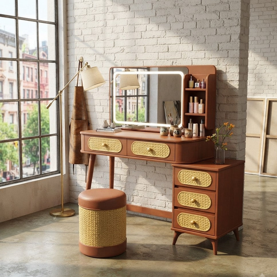 Premium quality vanity dressing and makeup table for organizing cosmetics, skincare, perfumes, and personal accessories.