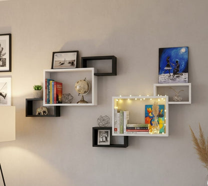 3PC Connected Boxes Floating Shelves