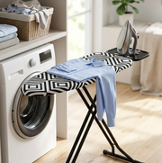 Gemelli Colllection metallic ironing board foldable adjustable portable ironing stand 110x33cm metal frame ironing table space saving laundry board home garment care ironing station durable household ironing board compact folding iron surface