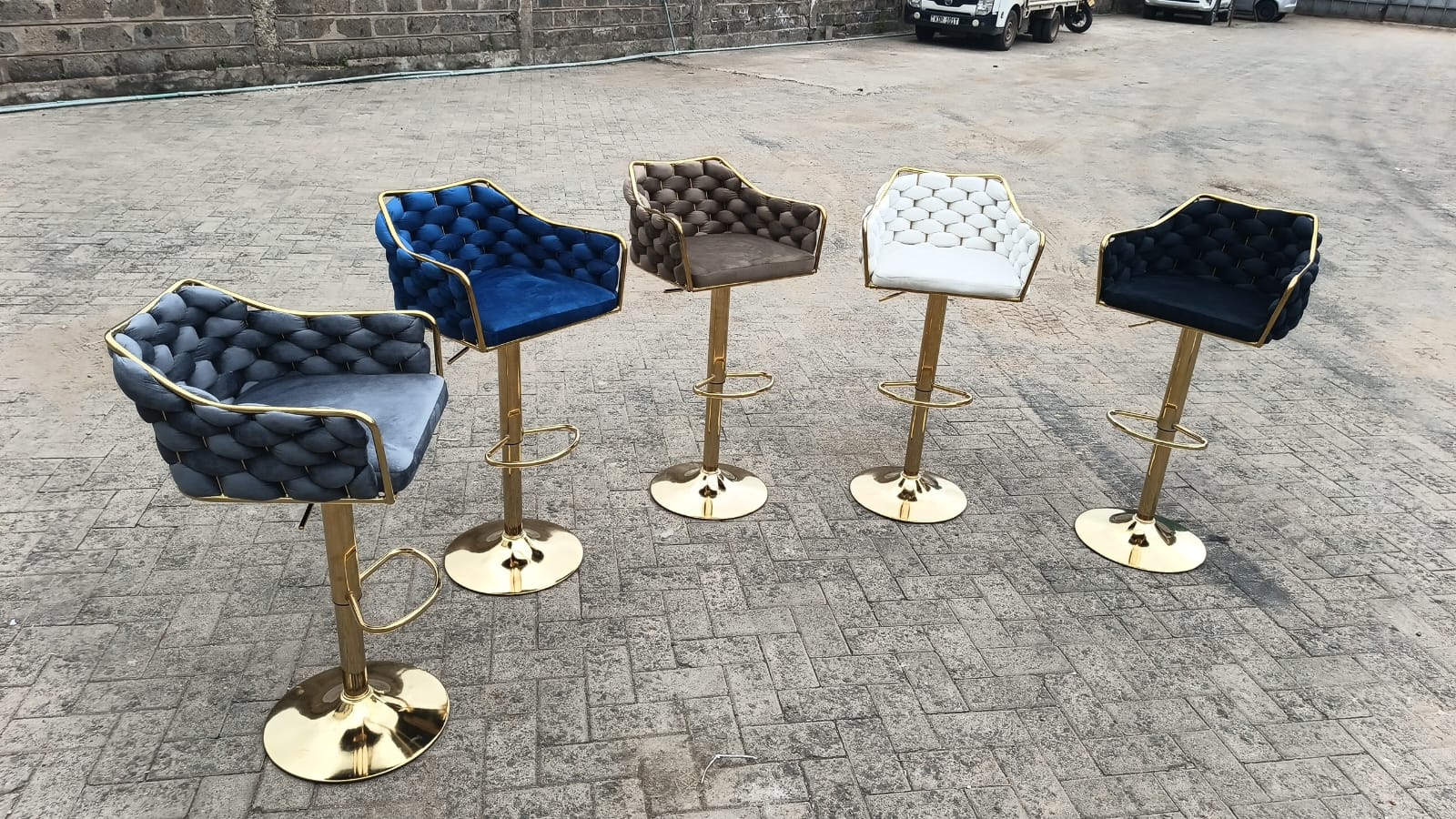 Bar Stools with Gold Details