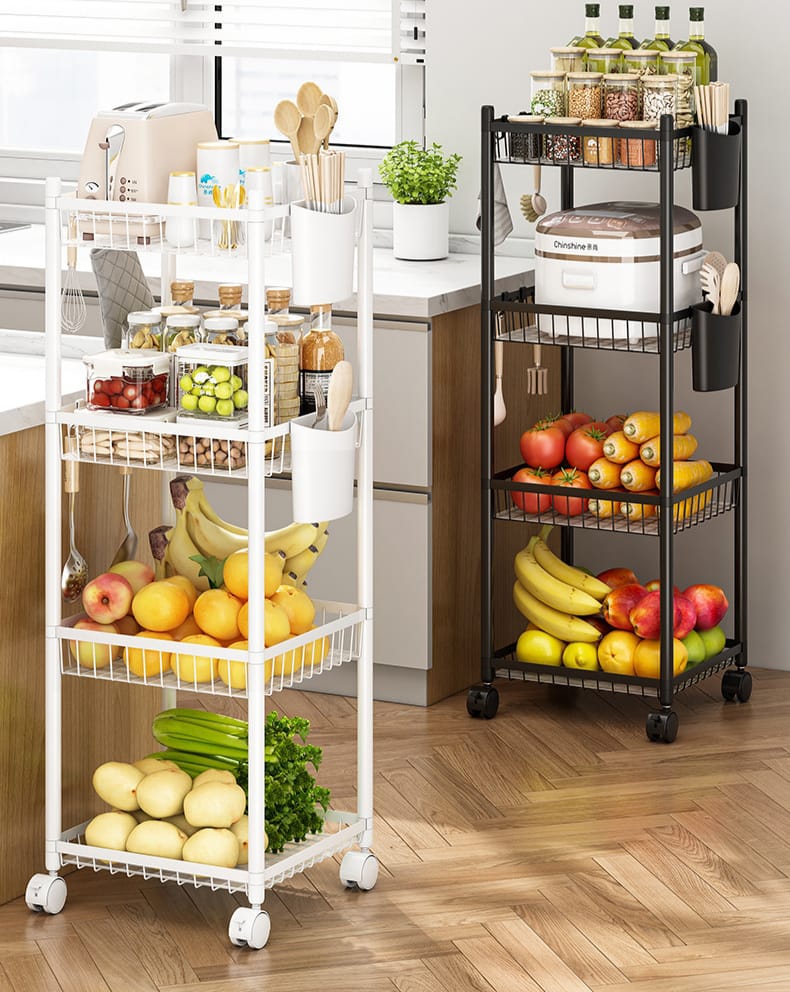 4 Tier Multifunctional Storage Rack with Wheels