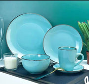 30-piece Ceramic dinner set with cups, saucers, bowls, side plates, and dinner plates.