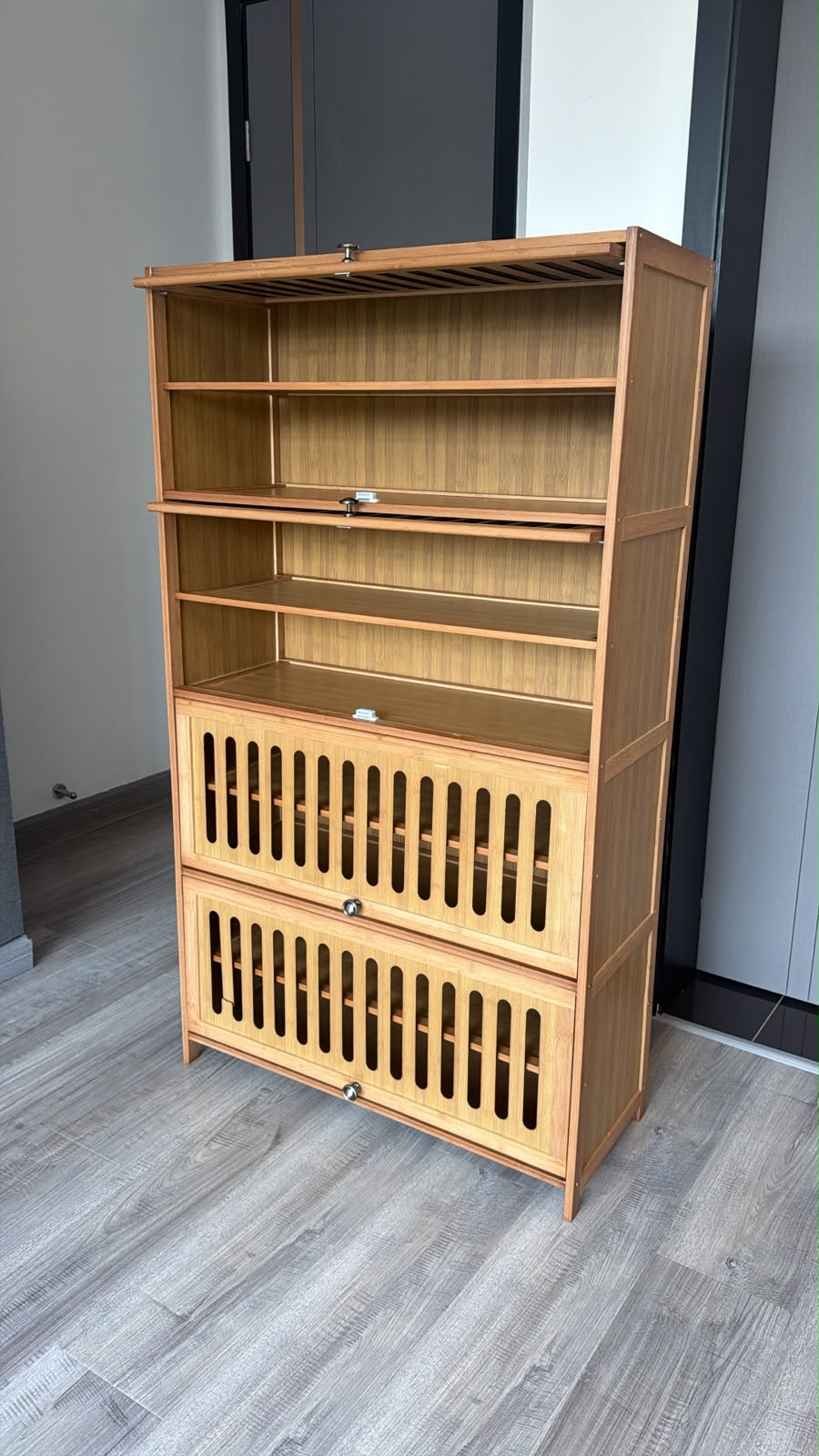 9 Layer Bamboo Shoe Rack Storage Cabinet