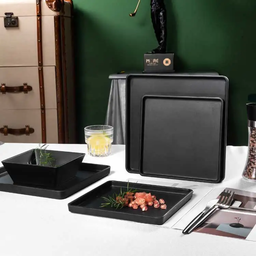 24-Piece Black Dinner Set