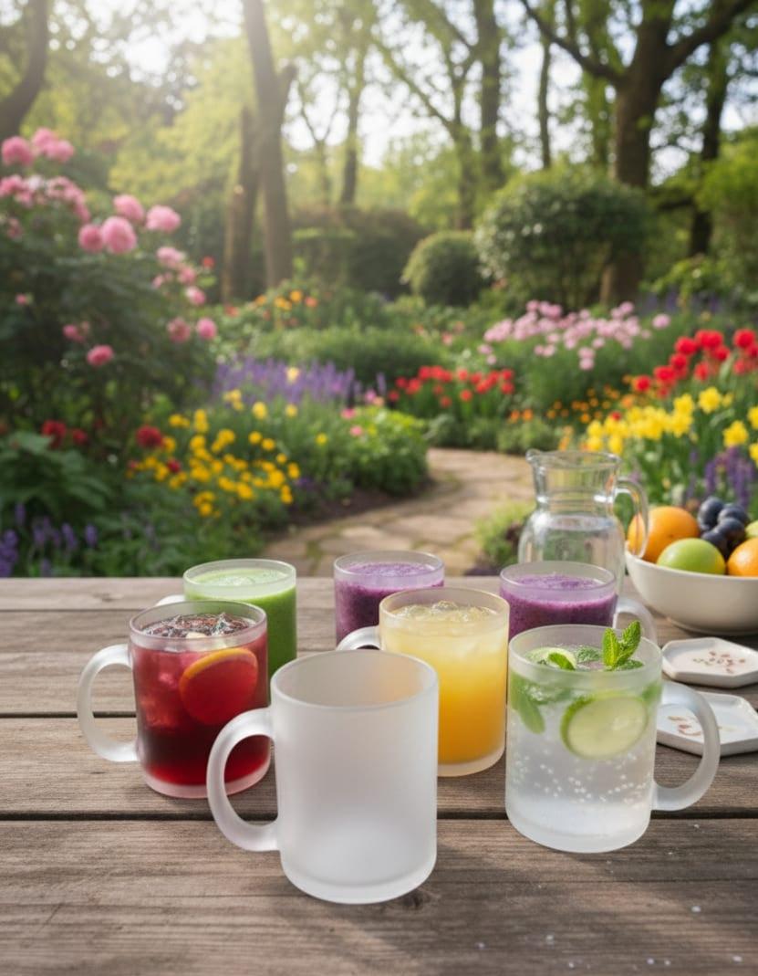 Clear glass mug with 300ml capacity