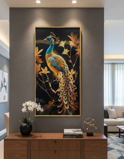 LED Remote Controlled Peacock Wall Art