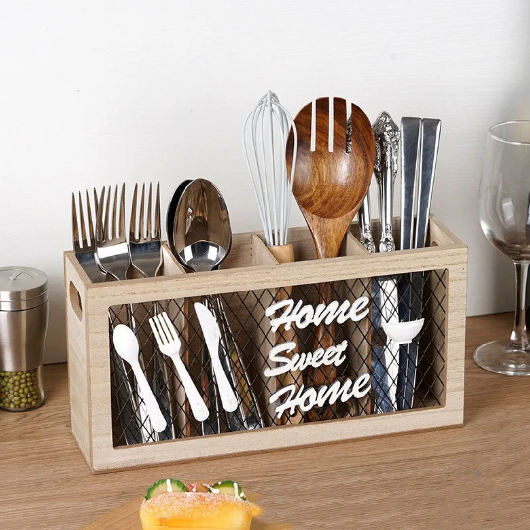 Wooden Cutlery Holder