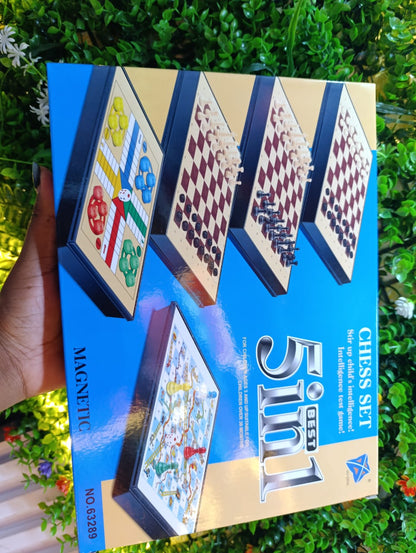 5-In-1 Classic Board Game Set