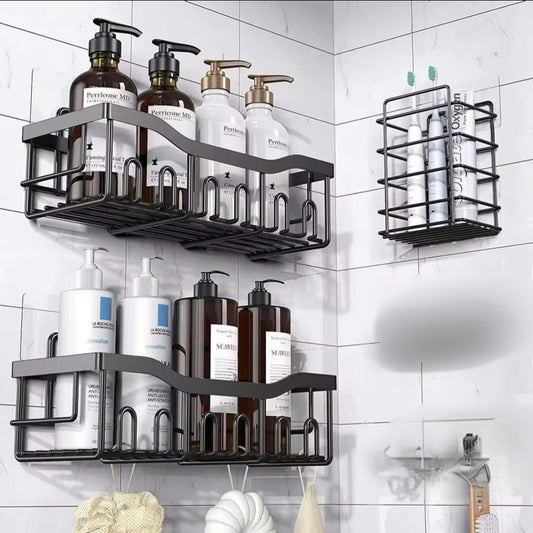 3 Pieces Rustproof shower caddy bathroom organizer with adhesive installation
