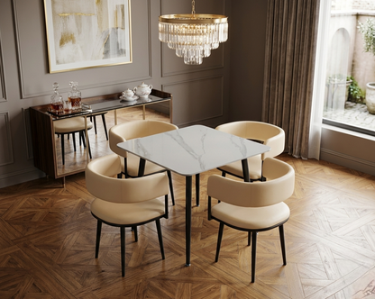 Marble 4 Seater Curved Edge Dining Table
