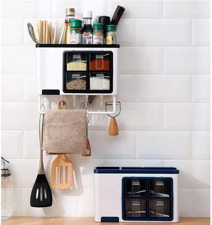 White hanging plastic seasoning box for kitchen storage