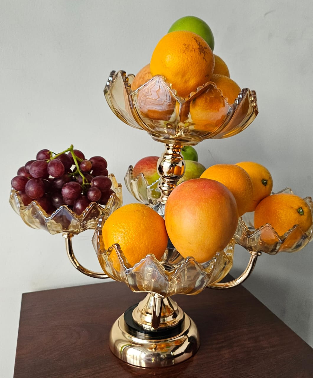 Heavy Glass 5-Arm Fruit Bowl