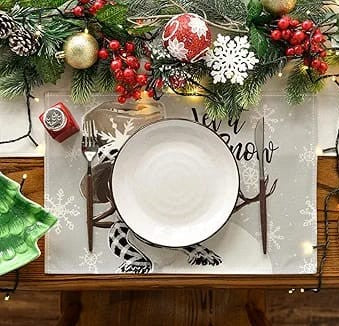 2Pc Plaid Christmas Rectangular Placemats