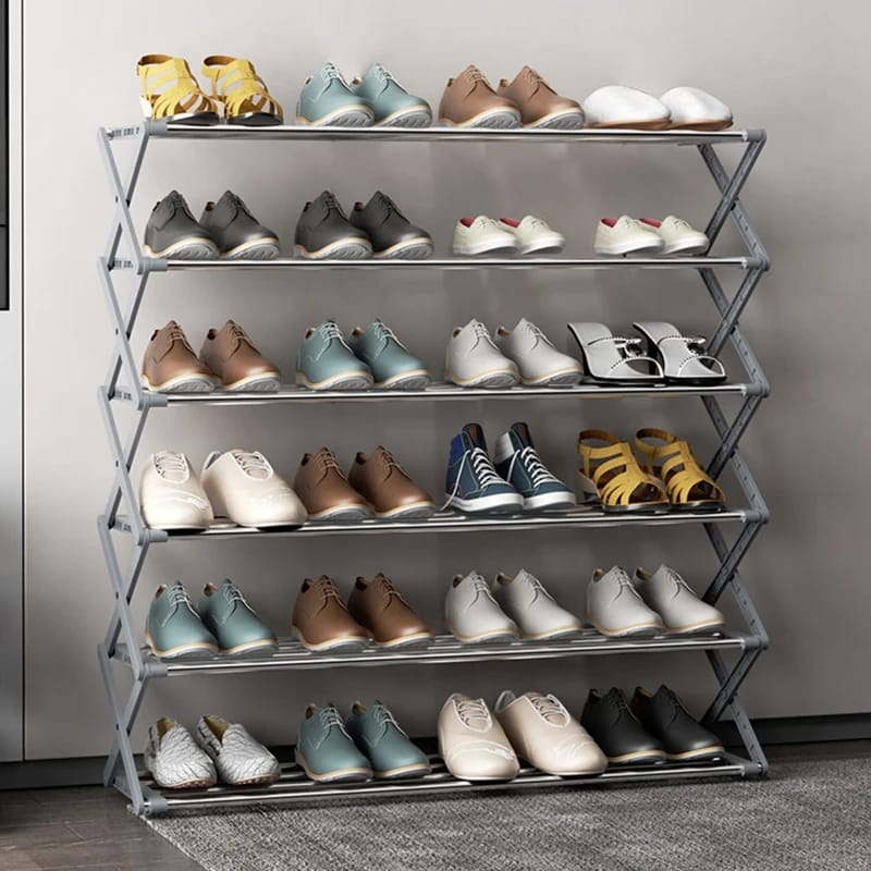 5-Tier Metallic Shoe Rack