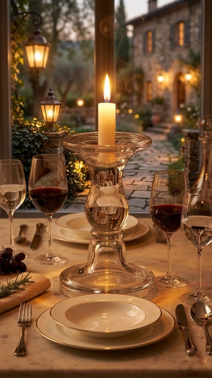 Glass Candle Holder – Short Stem