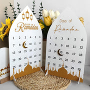 Acrylic Ramadhan countdown and Eid Mubarak decorative piece, 30 × 20 cm, for home festive décor
