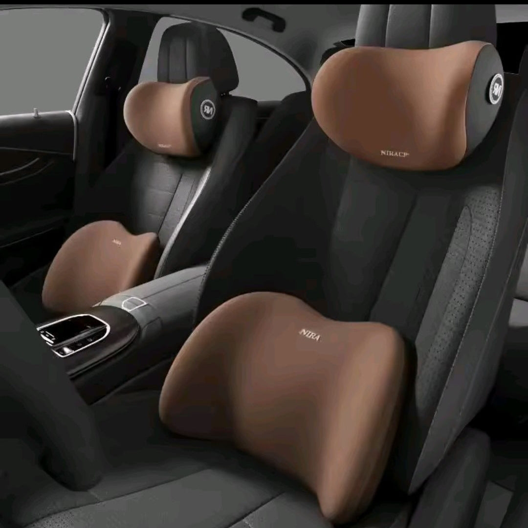 2 Piece Car Headrest & Lumbar Support Pillow Set