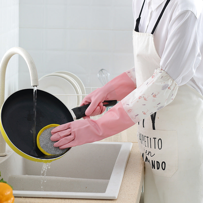 Long Silicone Waterproof Kitchen & Household Gloves – Reusable Cleaning Gloves